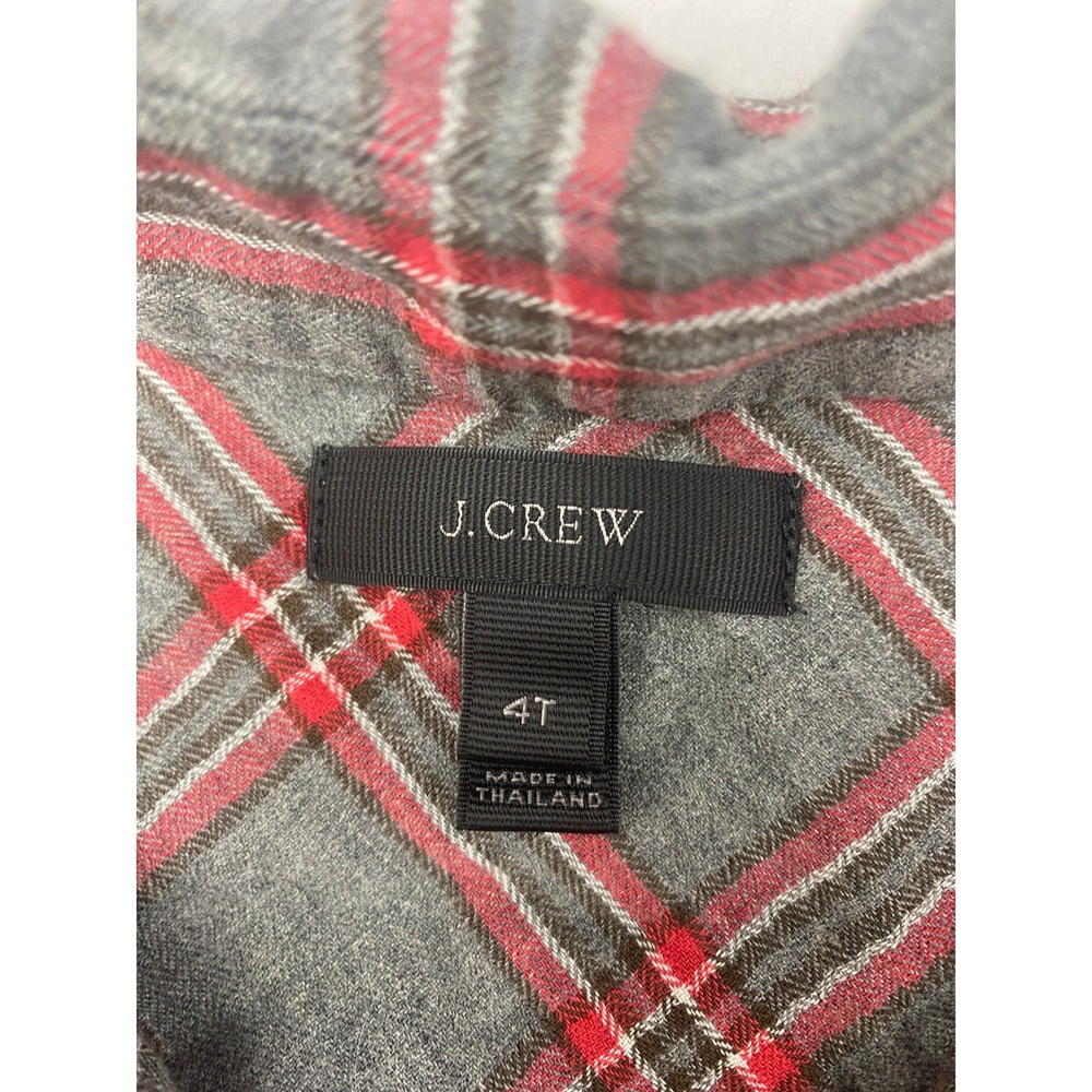 J. Crew Plaid Tunic Shirt Women's Size 4T Tall Gray Red - Picture 8 of 15